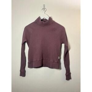 The North Face Purple Long Sleeve Mock Neck Chabot Waffle Knit Top Size XS